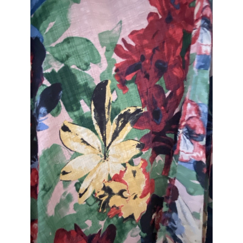 TYSA Floral 2-Piece Set: Smocked Crop Back Tie Top & Midi Wrap Skirt Rayon Boho - Picture 5 of 9